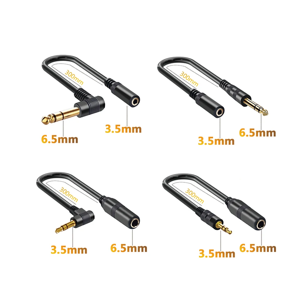 0.3M 1/4 6.35mm To 1/8 3.5mm TRS Stereo Jack Headphone Adapter Audio Cable for Amplifier Guitar DJ Keyboard Home Theater Mixer