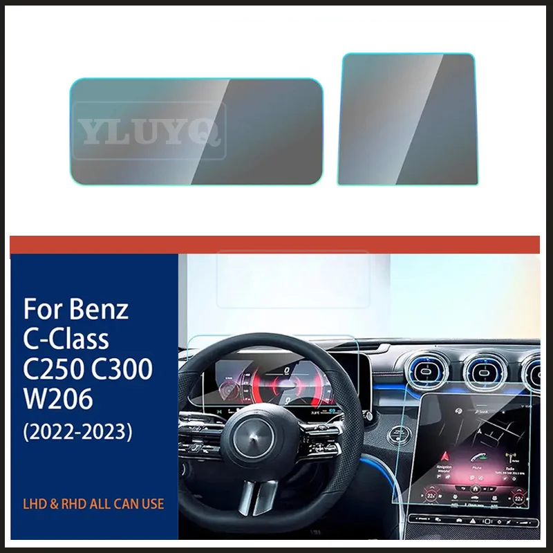 

For Mercedes Benz C Class W206 C200 C260 C300 2022 2023 Car Interior Film Anti-scratch Dashboard GPS Screen Film Transparent TPU