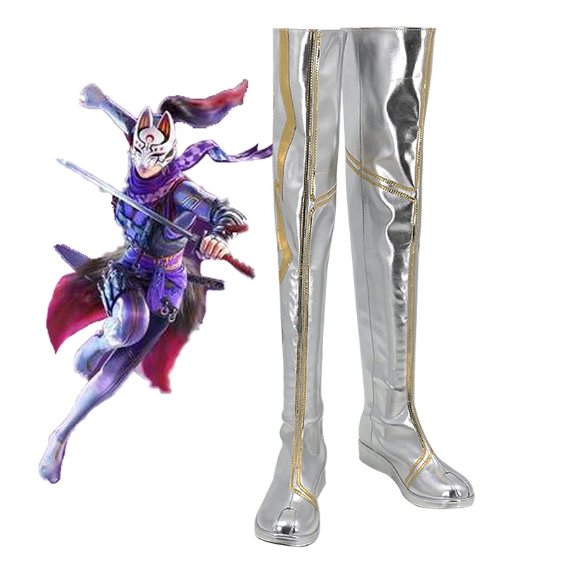 

TEK KEN 7 Kunimitsu Cosplay Costume Shoes Handmade Faux Leather Boots