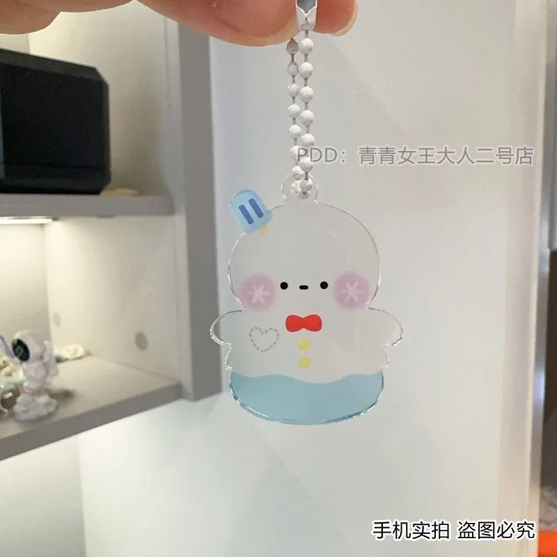 Love and Deep Space Little Snowman Cosplay Keychain Pendant Transparent Acrylic Material Christmas Gift for Best Friends