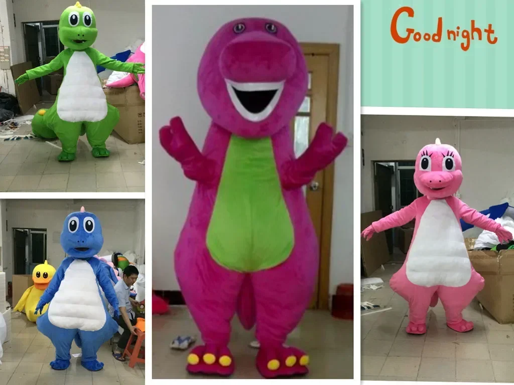 

Large Barney Mascot Costumes Dinosaur Cosplay Mascots Carnival Character Suit Mascotte Costume Christmas Gifts