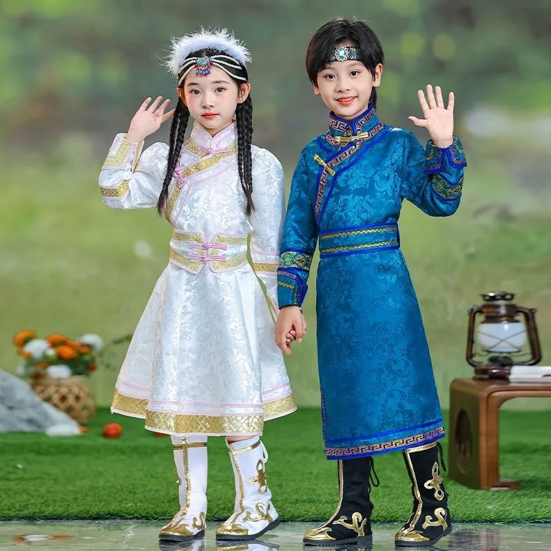 

Boys' New Year's Day Performance Dress Girls' Ethnic Style Performance Dress Kids Travel Photography Traditional Long DressLI706