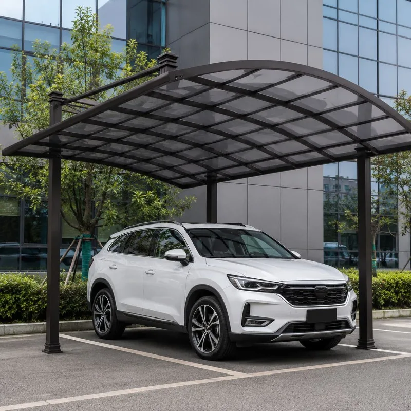 Residential Garden Patio Solid Metal Framework Parking Shed Customized Patio Pergola Parking Roof House Driveway Awning
