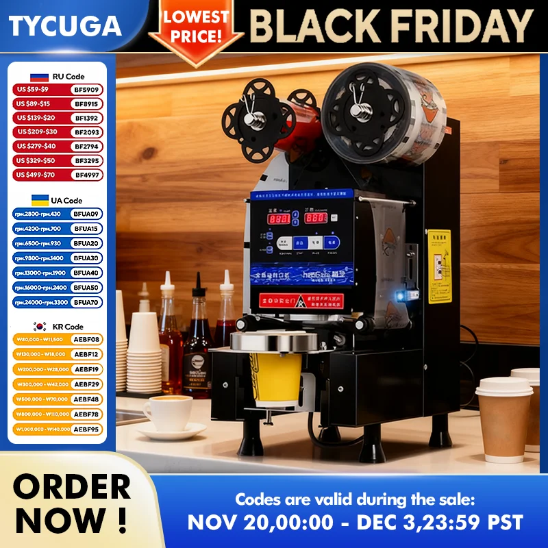 220/110V Stainless Steel Boba Tea Filler Sealer Electric Automatic Sealing Machine for Bubble Tea Equipment 9/9.5cm Coffee Shop