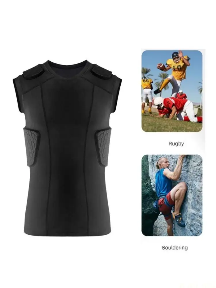 

Футболка M5TC, защита для футбольных ребер, компрессионная рубашка с бейсбольной подкладкой, защита для спины