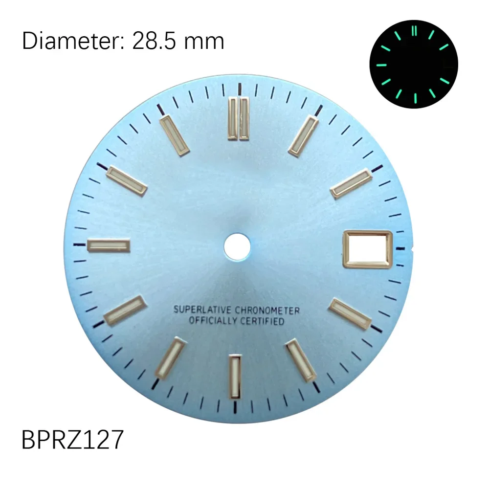 DATA de escala de unha com listra solar de 28,5 mm ---- Acessórios de relógio JUST NH35dial Mostrador personalizado do relógio S