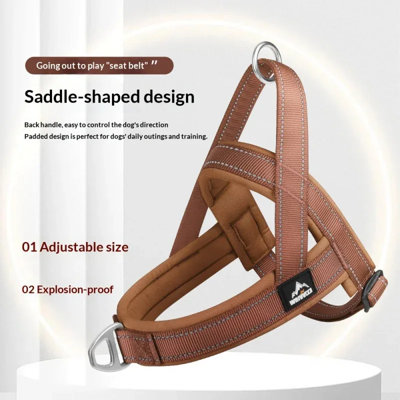 

Breathable Mesh Dog Harness - No-Pull Escape-Proof Design, Adjustable Nylon Vest for Medium/Large Dogs (CE Certified)