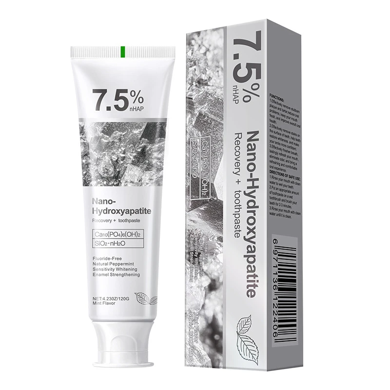 7,5 % Hydroxyapatite, probiotische Zahnaufhellung, Zahnpasta, Emaille, Mundhöhle, Reparatur, Atemerfrischung, Zahnaufhellung, Zahnpasta, 120 g