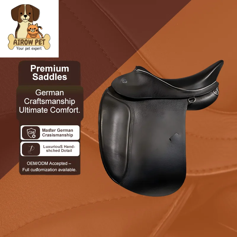 Durable Performance Leather Dressage Horse Saddle Felsenhof Breathable Panels for Advanced Riding Training Black Brown