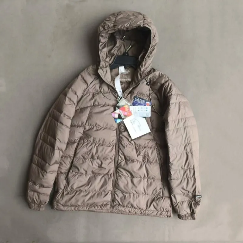 

Lightweight Casual Men's down Jaet Pure Color Hooded oulder-Brued Straight Leg Winter Clothes Du down Filling