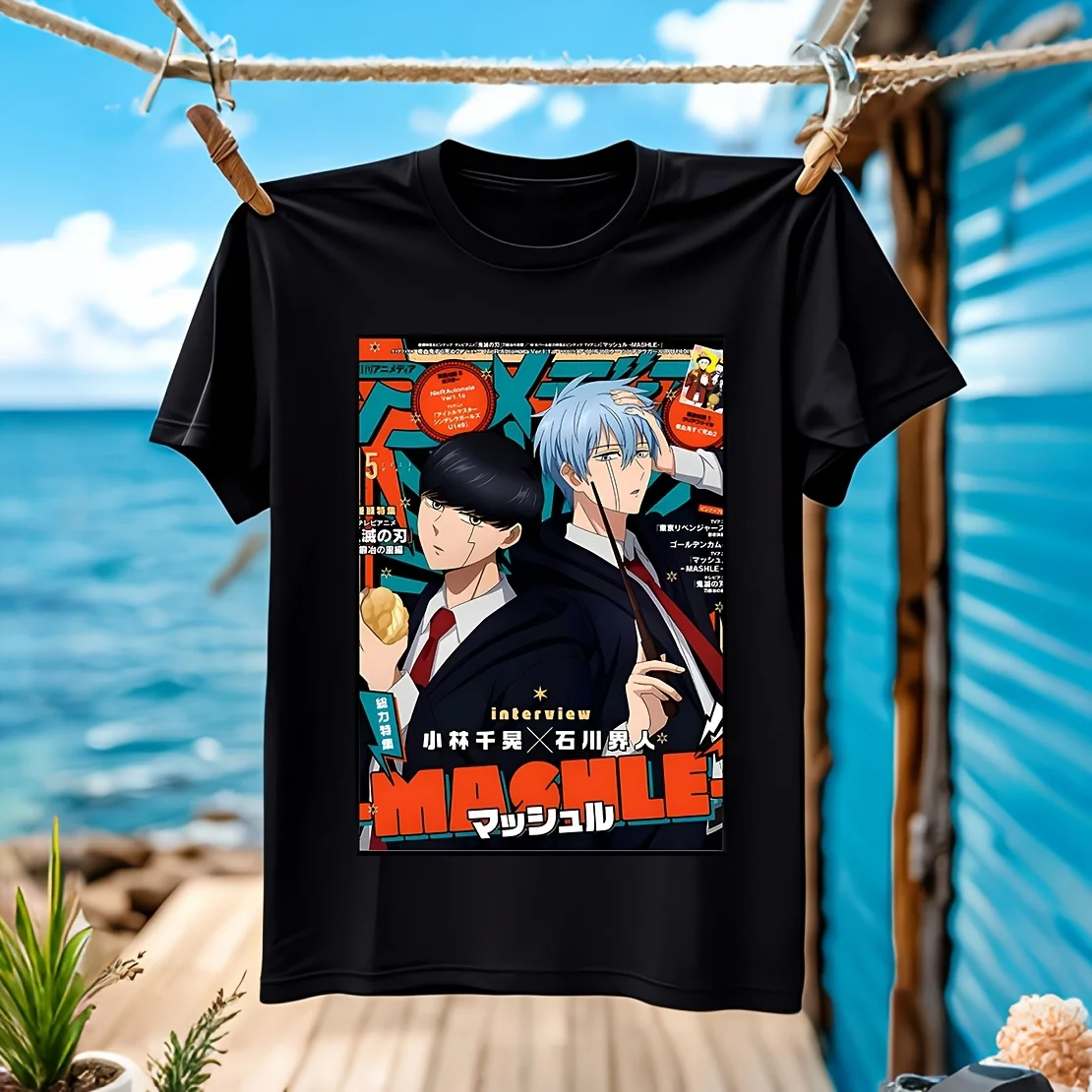 

Мужская футболка Mashle, Manga, Magic & Muscles, 100% хлопок, повседневная, дышащая, удобная, повседневная, повседневная одежда, широкий размер, различные