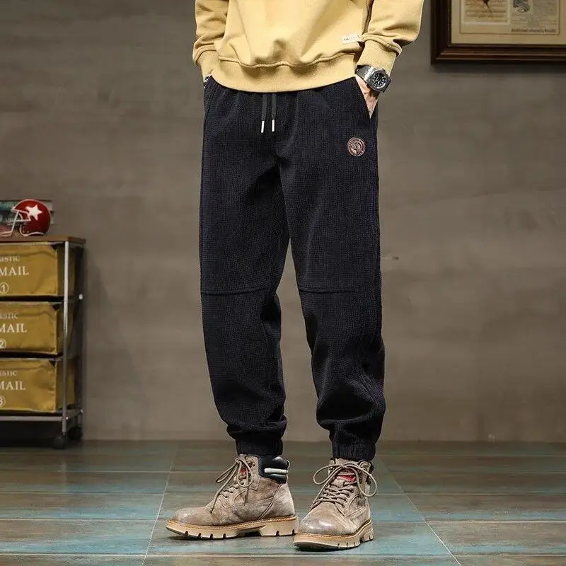 ملابس للرجال رجل السراويل سراويل شتوية Sweatpants السراويل الحرارية الشباب الزي ملابس كاجوال Y2K الملابس موضة الصوف مبطن