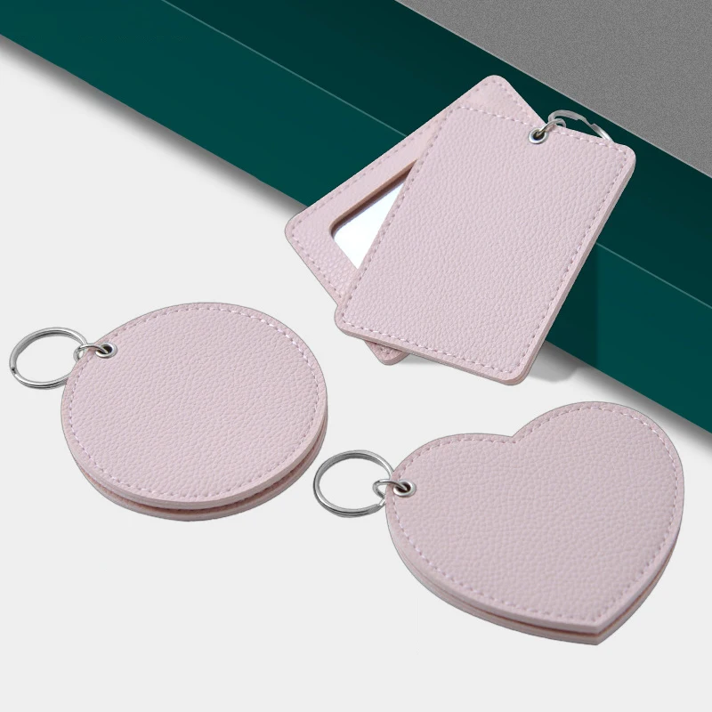 

Compact Mirrors Unbreakable Stainless Steel Mirror With PU Leather Sleeve Mini Portable Makeup Mirror For Purse Pocket Travel