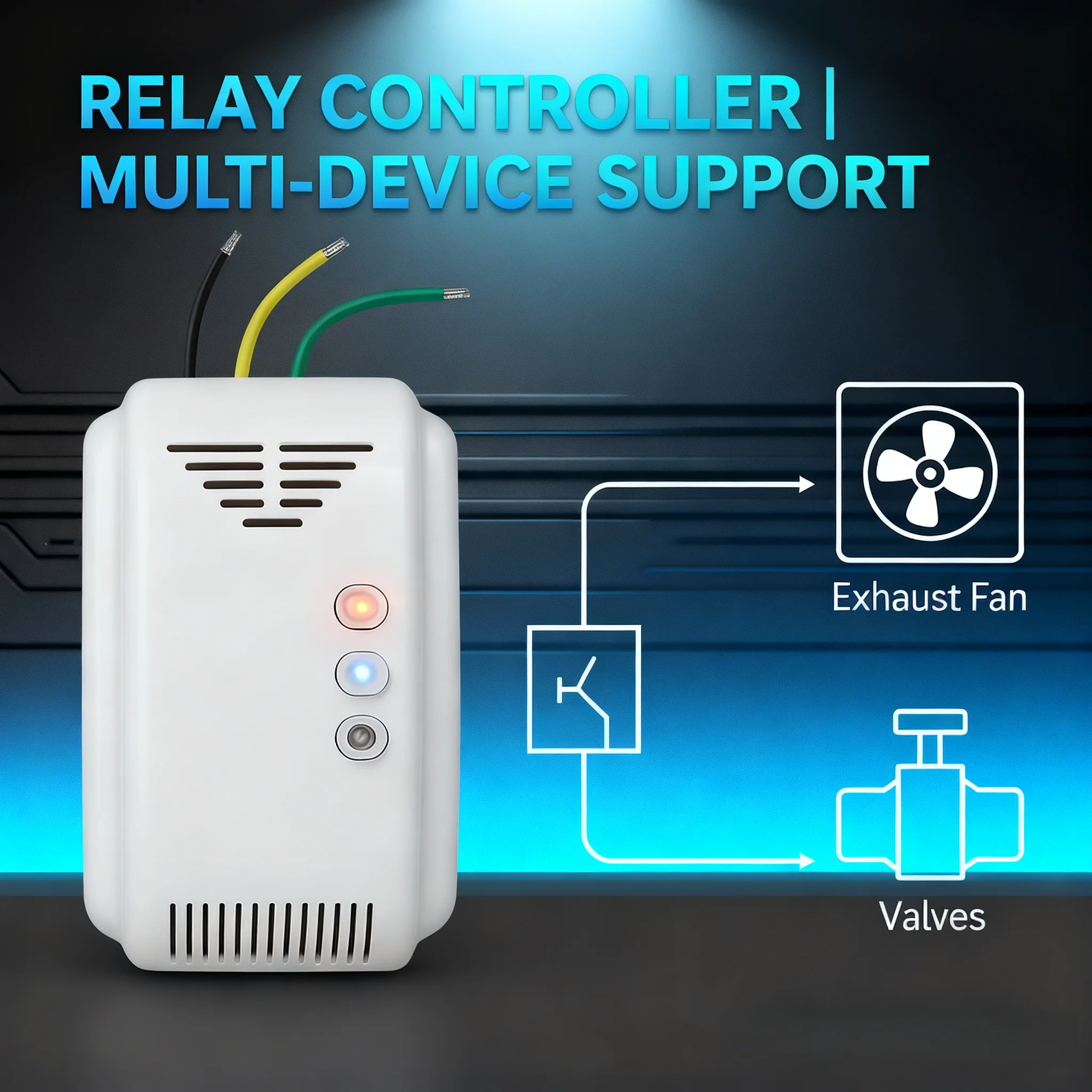 

High-Stability 12V Gas Alarm Sensor, Industrial-Grade Easy Wiring for Fan/Valve Linkage Systems