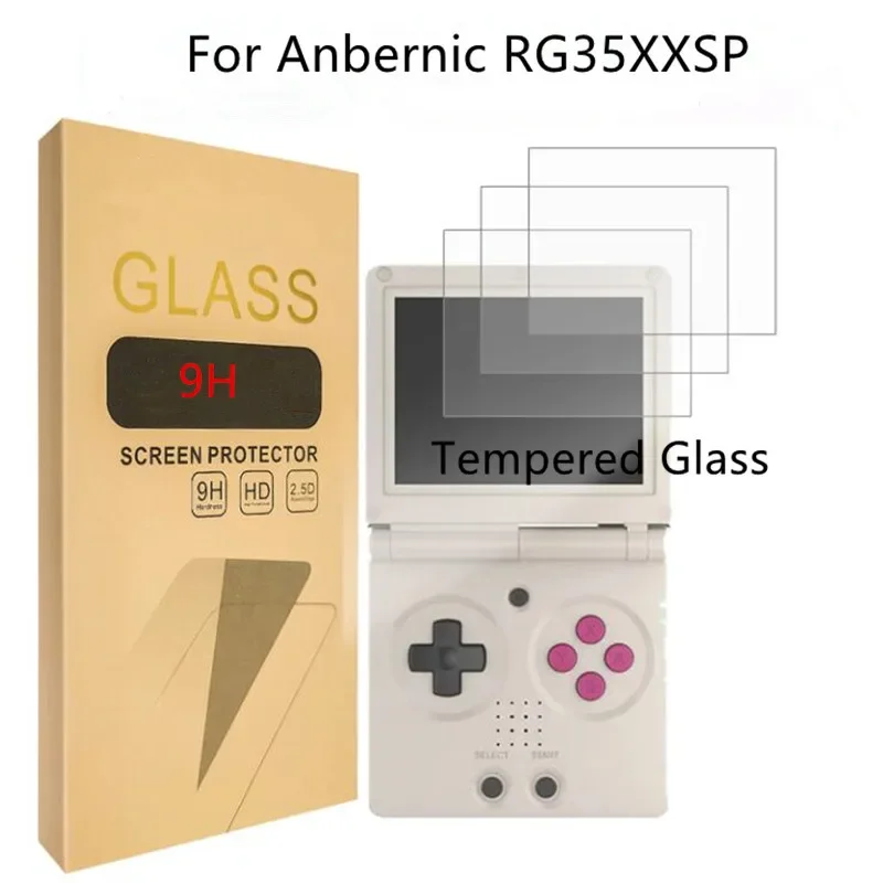 For RG35XXSP Screen Protector Film HD Anbernic RG35XX SP 9H Tempered Glass Screen Protector Films Accessories