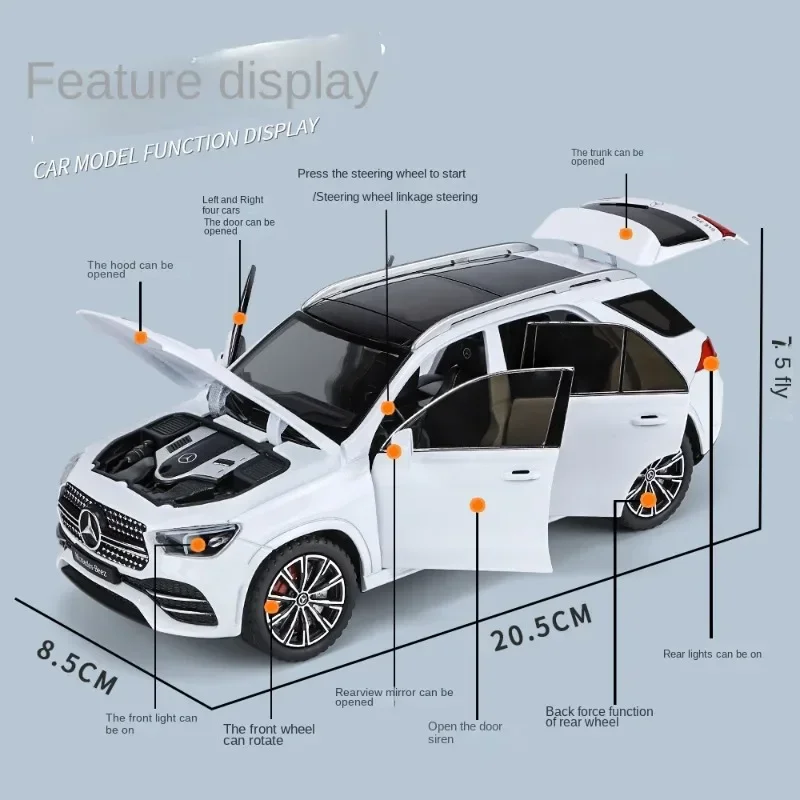 GLE350 Geländewagen Modell Metallfahrzeuge Simulation Druckguss 1:24 Benzs Jungen Geschenk Sound Licht Collective voiture miniatur