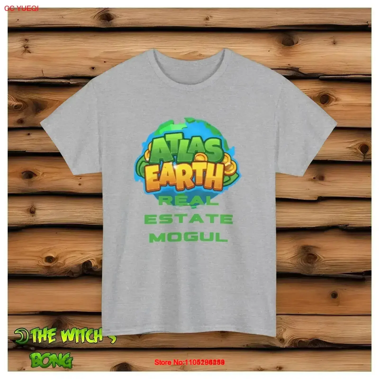 Atlas Earth Real Estate Mogul Adult T shirt Gamer vintage Washed fashion Versatile streetwear Slightly Soft vintage Washed