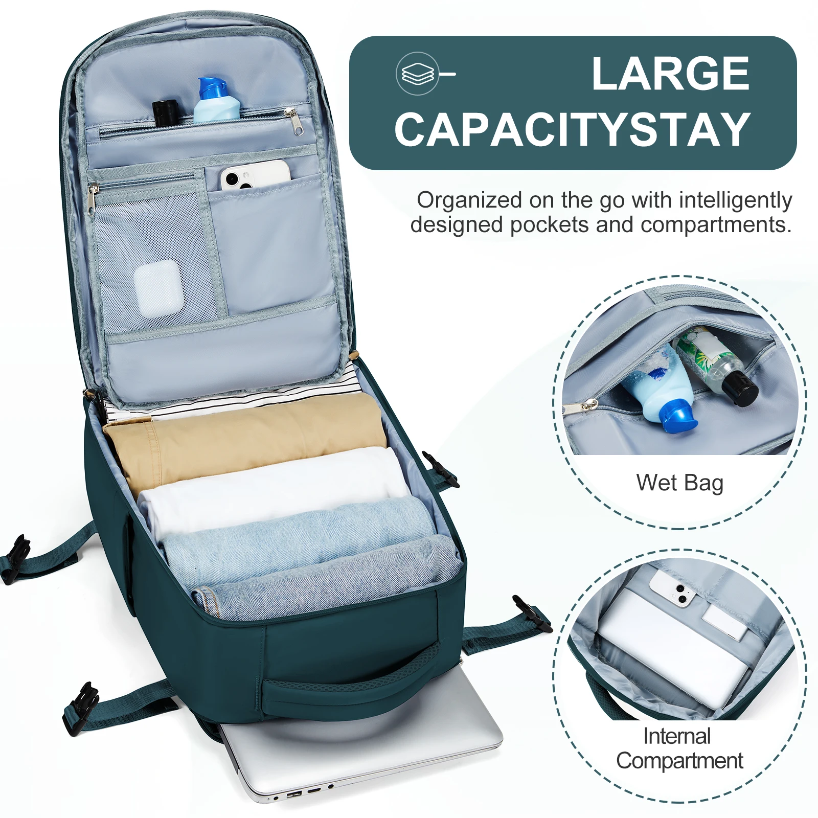 Cabina Travel Backpack 40x20x25 Backpack Laptops Bag for Men Women Carry-On Luggage Waterproof School Bakcpack Travel Essentials