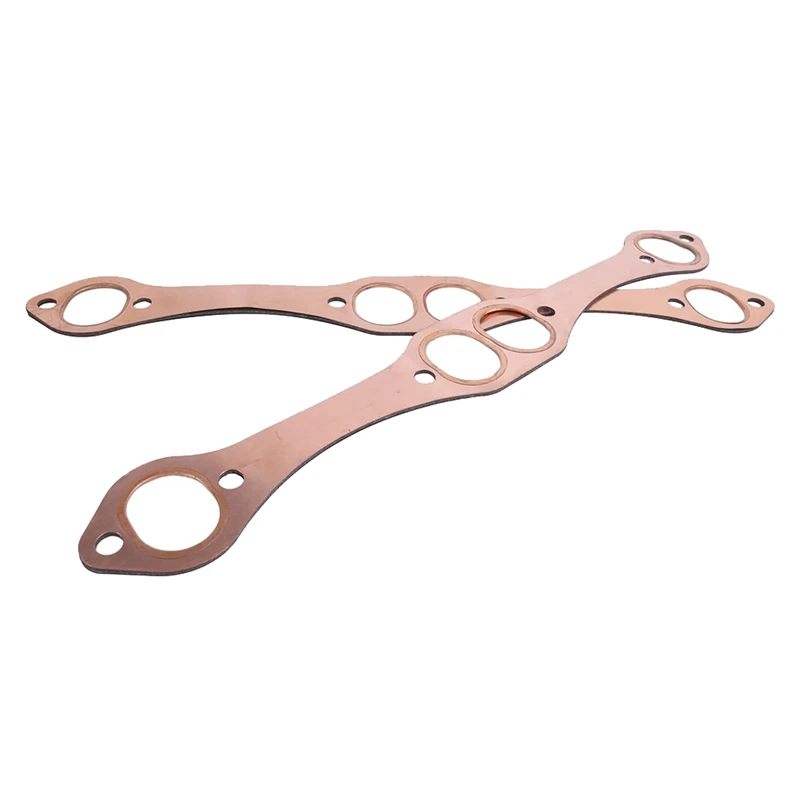 Car Oval Port Copper Exhaust Pipe Gaskets Engines Gaskets PH306 For Chevy SBC 327 305 383 Parts Kit