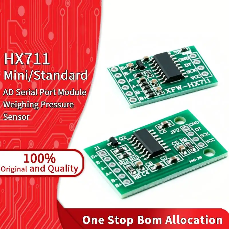 HX711 Standard Mini 24-Bit ADC Weighing Sensor Module Load Cell Amplifier 10Hz 80Hz Dual Channel Differential Input Gain 64 128