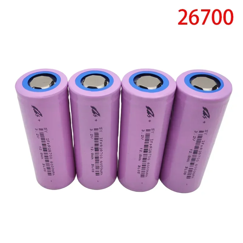 3.2V 4000mAh 26700 LiFePO4 rechargeable battery, DIY, suitable for LED flashlights and lithium-ion battery packs lifepo4 26700