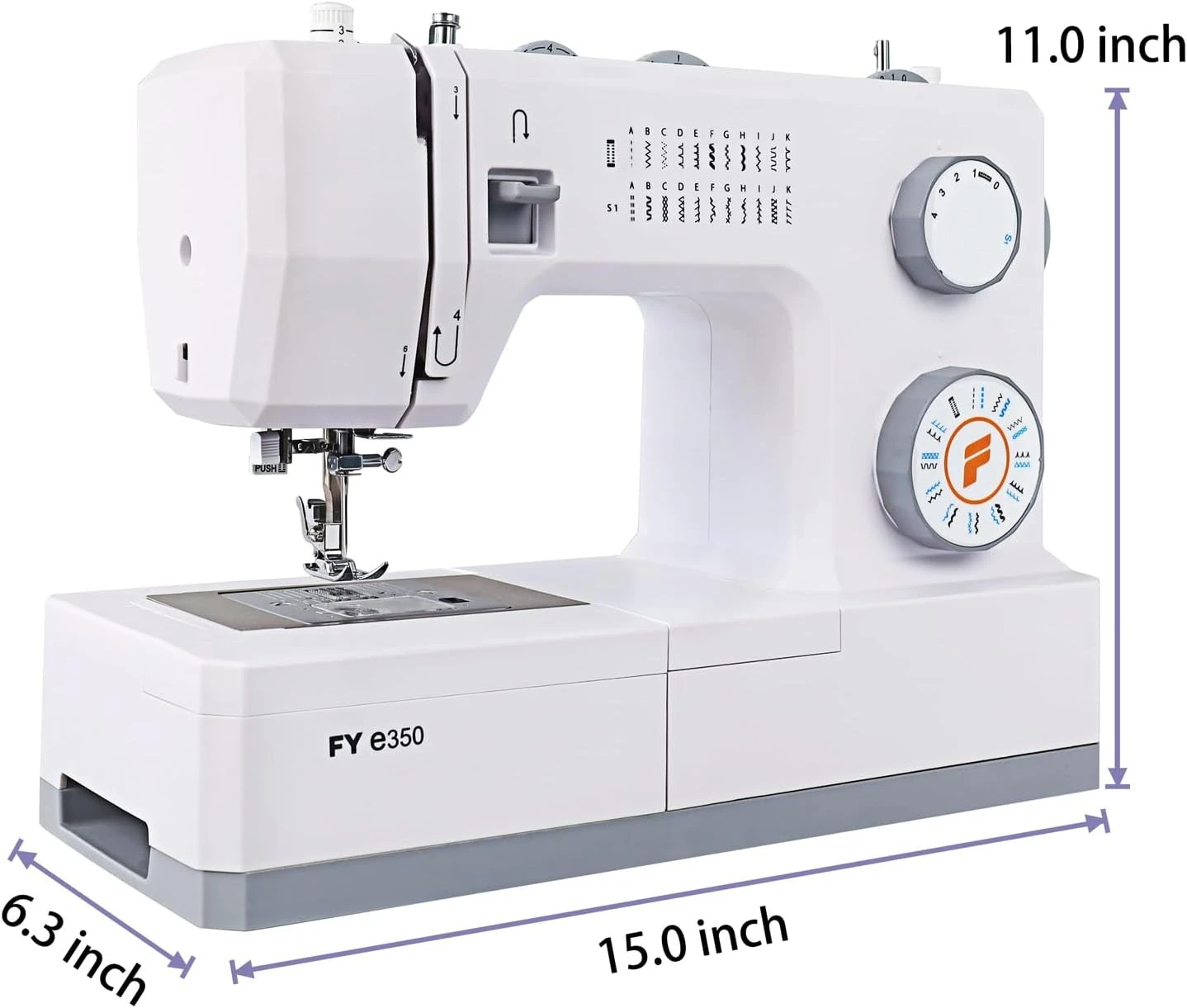 ماكينة خياطة FYe350، محرك سيرفو موفر للطاقة، شديد التحمل ومحمول، 23 غرزة مدمجة، أوضاع إبر متعددة، للبيع