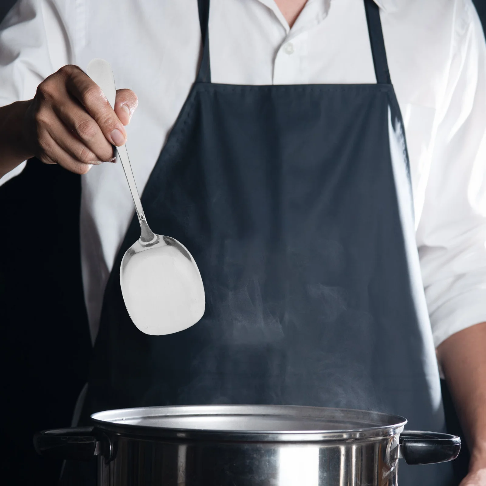 

Stainless Steel Serving Shovel Ergonomic Handle Buffet Kitchen Spatula Food Serving Utensil Restaurant Metal Shovel Kitchen