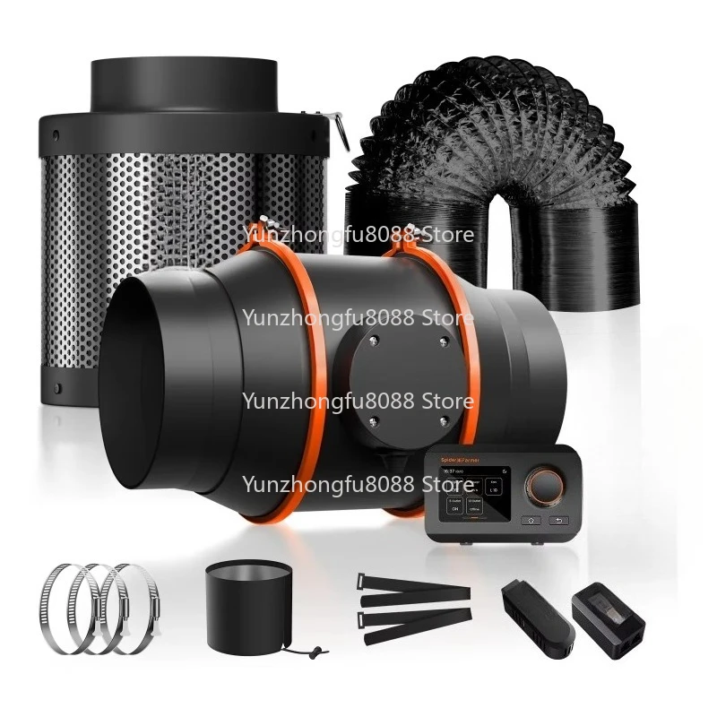 Smart WiFi 6 Carbon Filter Ventilation System with GGS Control 402 CFM Ducted Exhaust Fan Kit for Grow Tents Planting Airflow