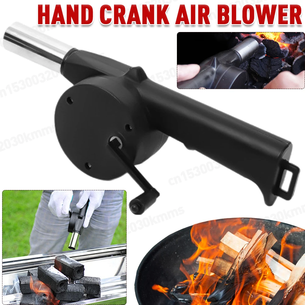 Hand-cranked Air Blower Barbecue Fan Mini Portable BBQ Grill Fire Bellows Picnic Camping Accessories Outdoor Hand Tools