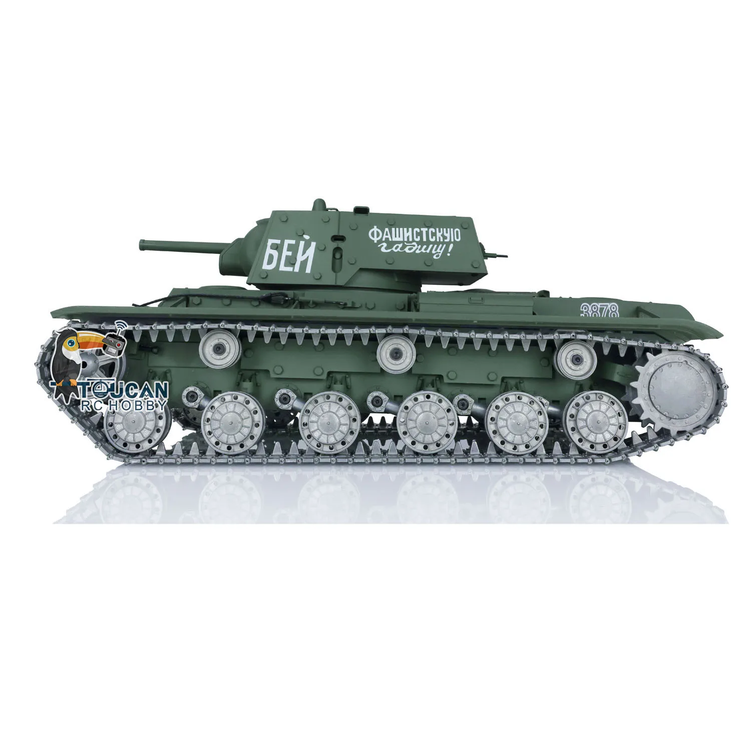 Heng Long 1/16 7.0 Maßgeschneiderter sowjetischer ferngesteuerter KV-1 RTR-Panzer 3878 Metallkettenräder TH17467