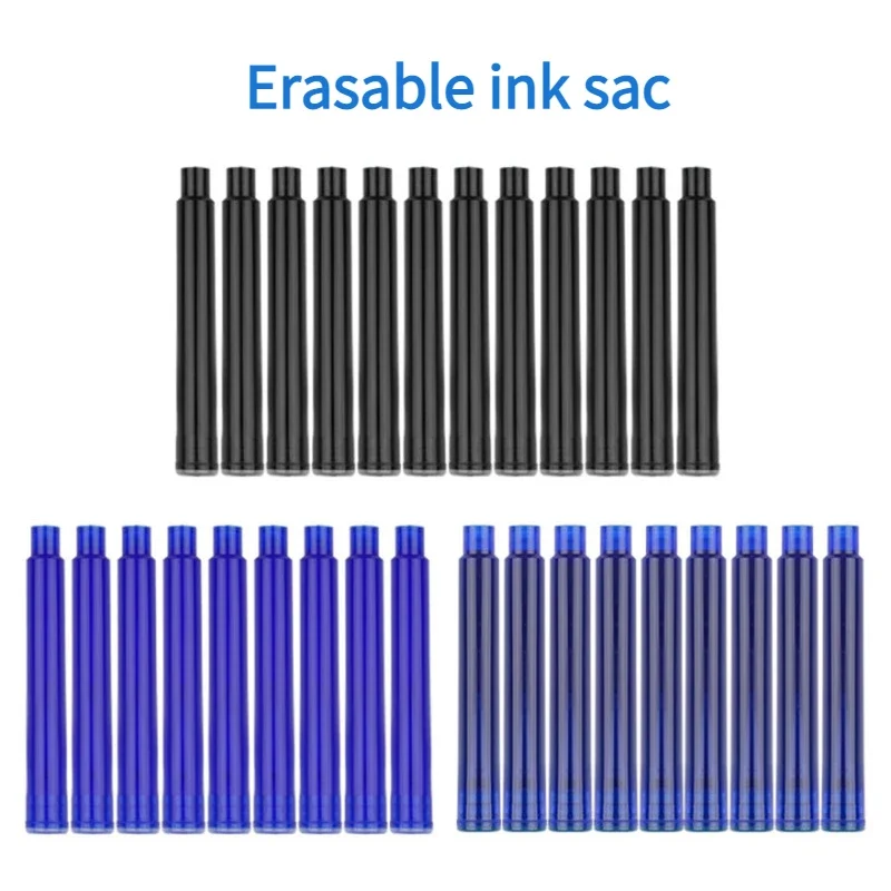 10pcs 3.4mm Caliber Erasable Steel Ink Bag Cartridges For Black/Blue/Inkl Blue School Supplies fountain pen ink  office supplies