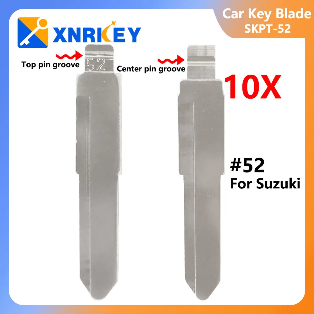 

XNRKEY 10pcs 52# HU87 HU133R Metal Uncut Blank Flip Remote Key Blade For Suzuki Swift for keydiy KD xhorse VVDI JMD No. 52