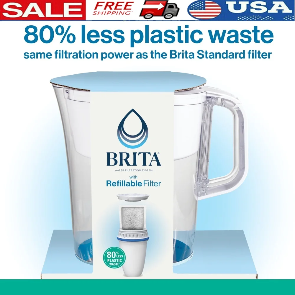 Sistema de filtragem de água recarregável jarro de 10 xícaras com indicador SmartLight e filtro recarregável limpador de água da torneira