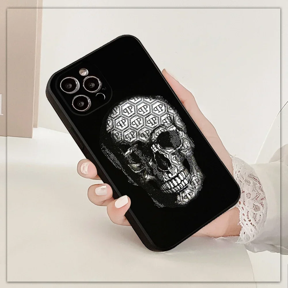 Custodia per telefono Philipp Horror skull bear qp per iPhone 15 promax 14 13 12 11 Pro 14 Plus XR 13 12 mini custodie nere a copertura totale