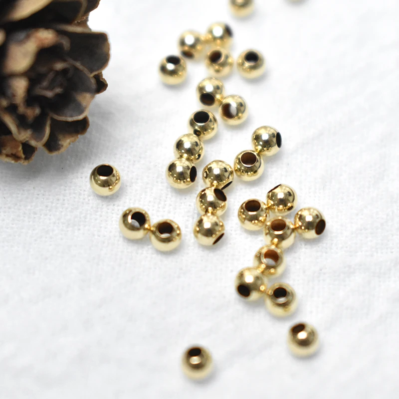 Echte 14K Goldfilled Runde Nahtlose Perlen Goldperlen für Schmuckherstellung Handgemachtes DIY-Zubehör Gold-Schmuckkomponenten Saatperlen – Detail 17