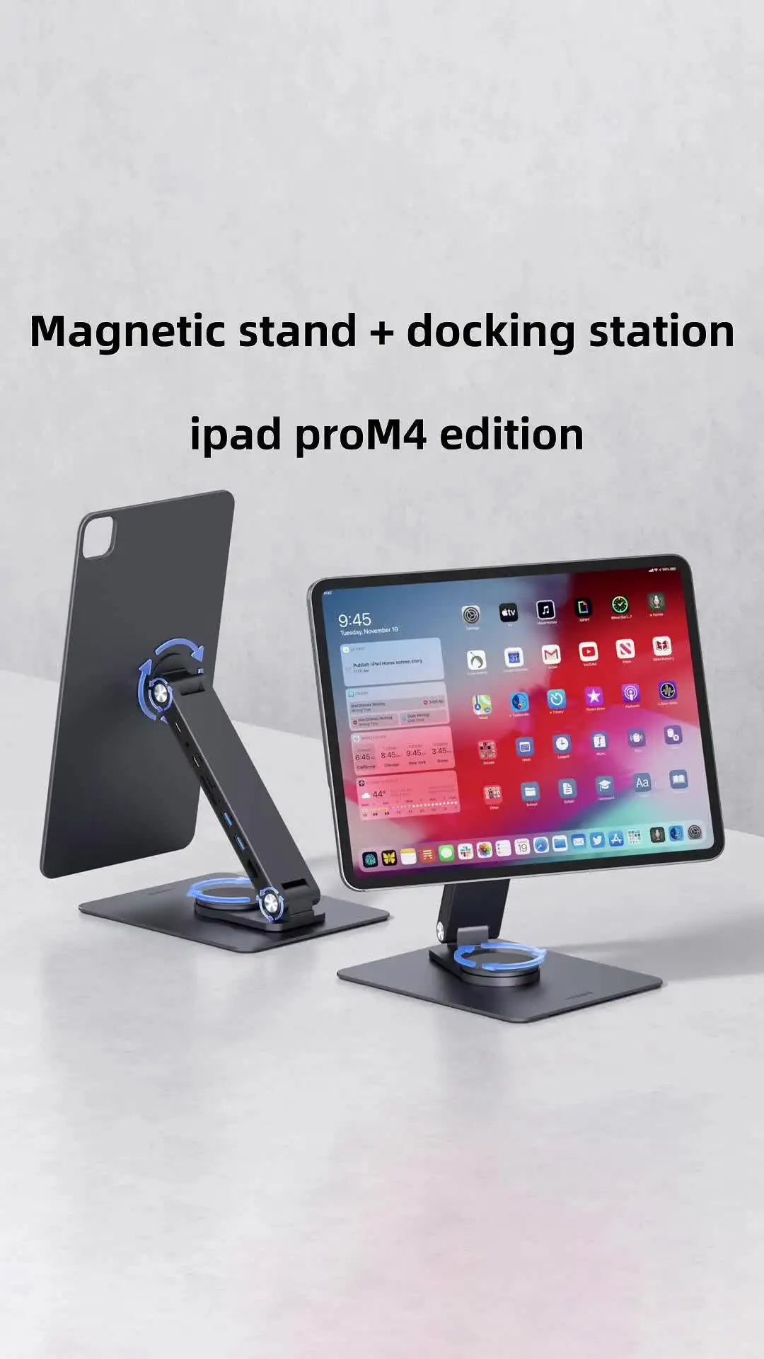 ハギビス 磁気スタンド iPad Pro M4 2024 11インチ 13インチ ハブ