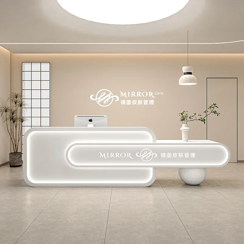 

Console Store Counter Atril Reception Salon Office Desks Shop Desk Customer Computer Tables Service Empfangtheke Hotel Furniture