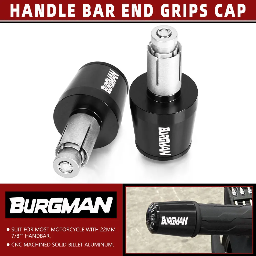 

For Suzuki BURGMAN 650 400 125 200 AN650 AN400 AN125 AN200 BURGMAN650 Motorcycle Handlebar Grips End Handle Bar Cap Ends Plugs