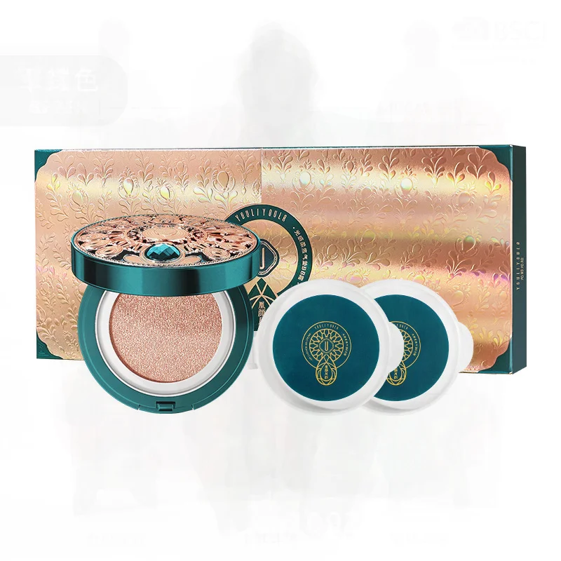 Crema BB con cojín de aire ligero, base de maquillaje Natural 01 marfil 02, corrector blanqueador Natural, crema lisa fina que no se elimina con