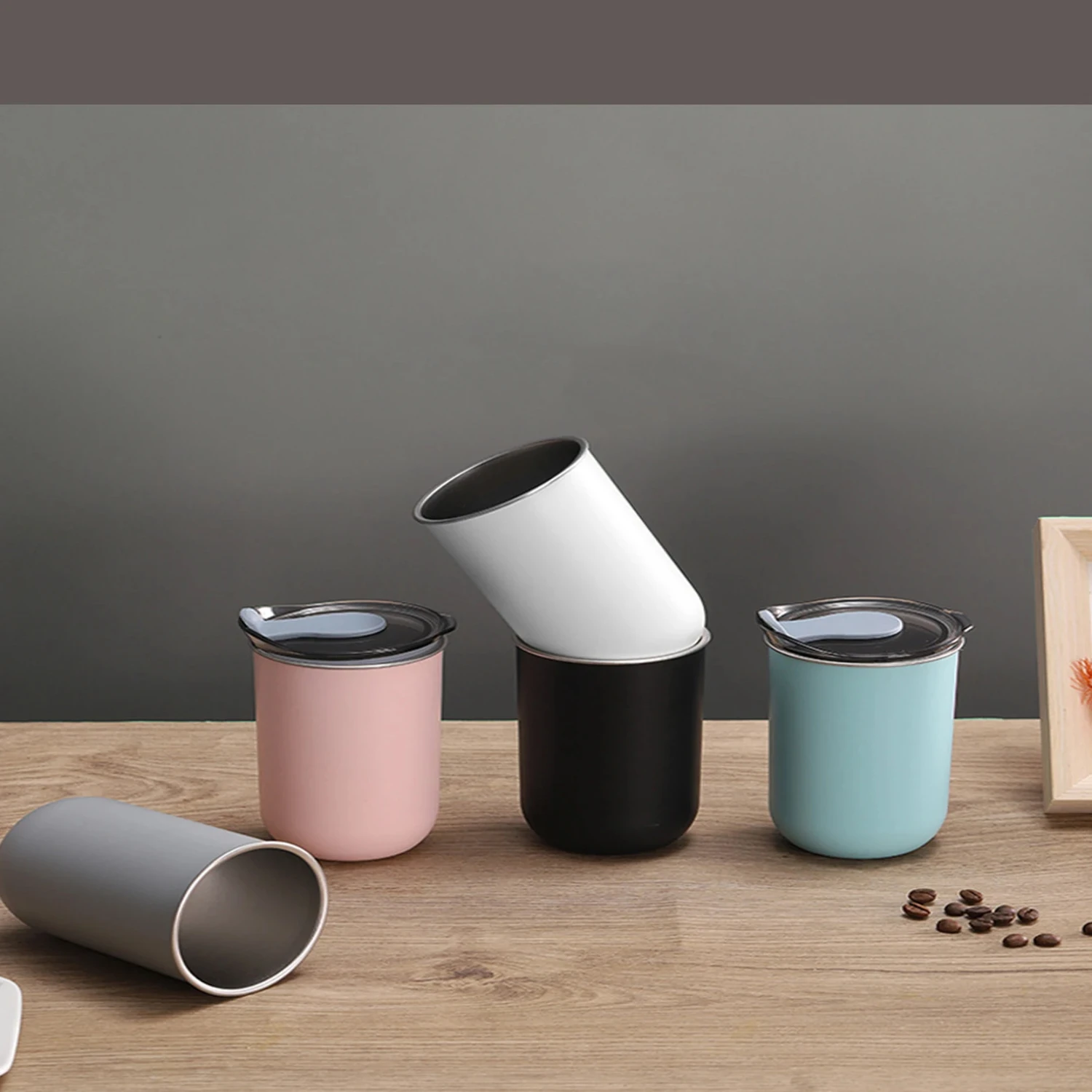 10.5oz/300ml stainless steel 304 outer plastic milk cup Double insulated coffee cup Insulated water cup mouthwash cup Drink cup