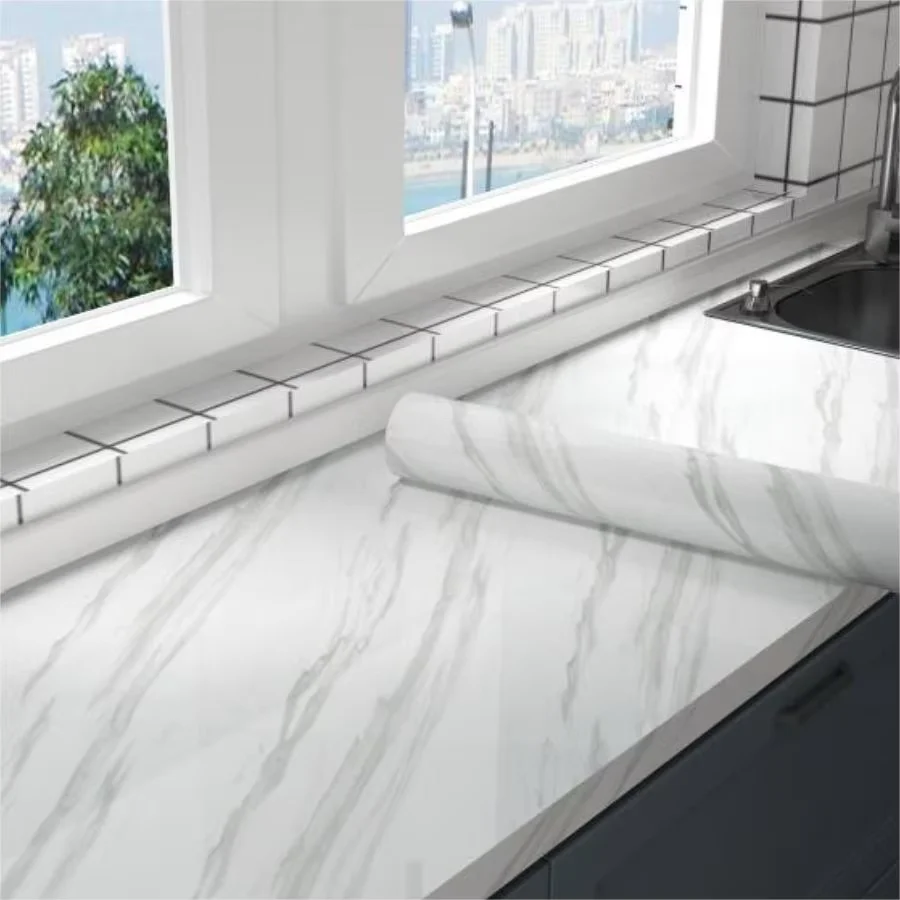 Marble Contact Paper for Countertops Marble Wall Paper Matte Peel and Stick Wallpaper Removable Self Adhesive Granite Vinyl Film