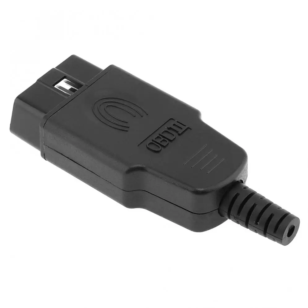 OBD-II DIY 16Pin Male Extension Opening Cable Car Diagnostic Interface Connector PLug with SR Shell and Screw Car Accessories