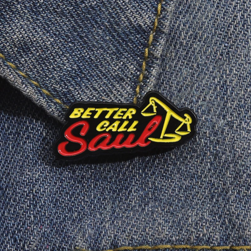 Tilted Scales Pines Lapel Badges Funny Jewelry Gift for Friends Better Call Saul Enamel Brooch Custom TV Series