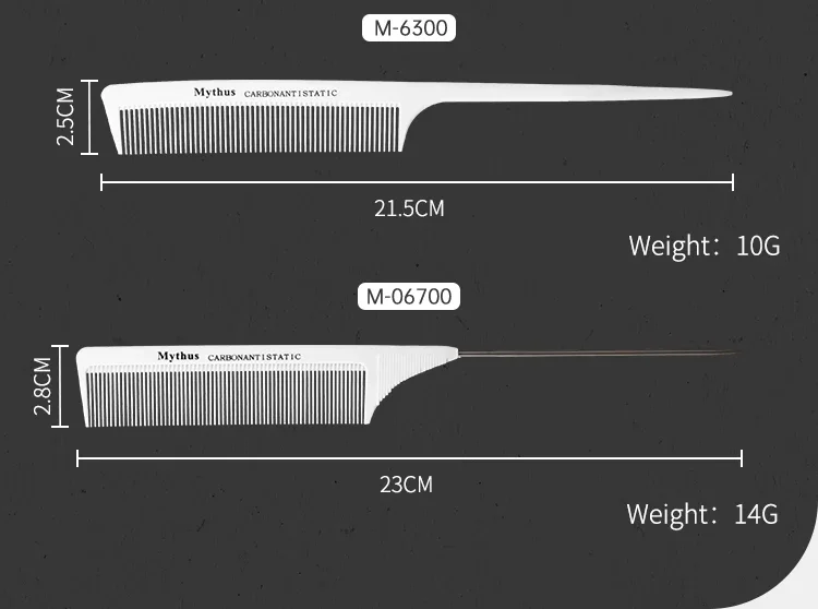 Mythus Barber Kamm Haarschnitt Professionelle Friseur Styling Kamm Set Salon Haarpflege Styling Werkzeug Carbon Faser Kamm Set – Detail 8