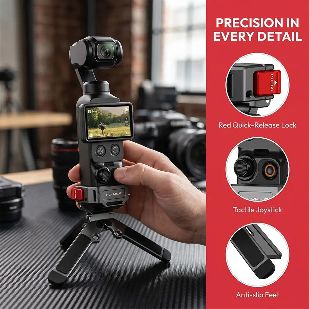 Magnetyczny metalowy statyw do DJI Osmo Pocket 4/3 - Szybkozłączka magnetyczna, akcesoria do mocowania z karabińczykiem — zdjęcie produktu 3
