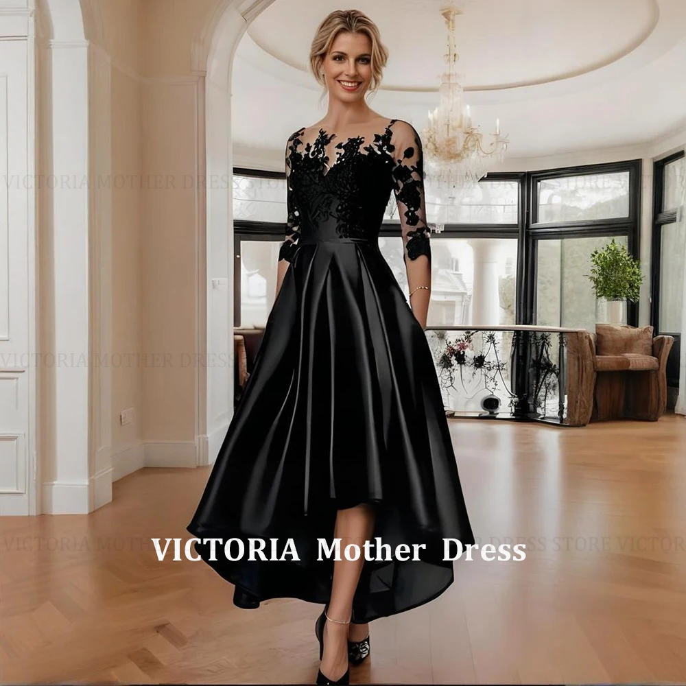 

VICTORIA Customized Exquisite Mother of the Bride Dresses 2025 A-Line Satin Lace Applique Wedding Guest Dress Long Evening Gowns