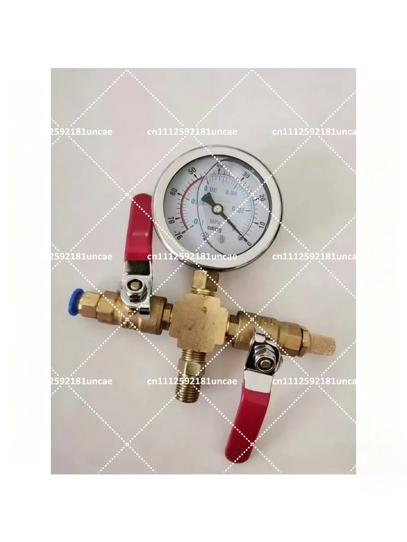 Vacuum Defoaming Tank Pressure Gauge Silicone Oil Gauge Set with Valve -0.1Mpa Negative Pressure Gauge 8MM 10MM 7/16-20