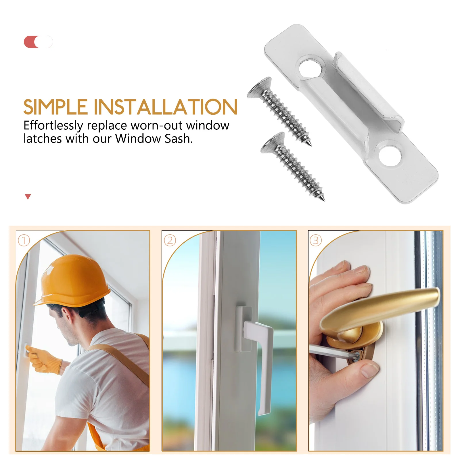 

Window Sash Replacement Zinc Alloy Casement Window Lock Sliding Sash Latch Hardware Smooth Operation
