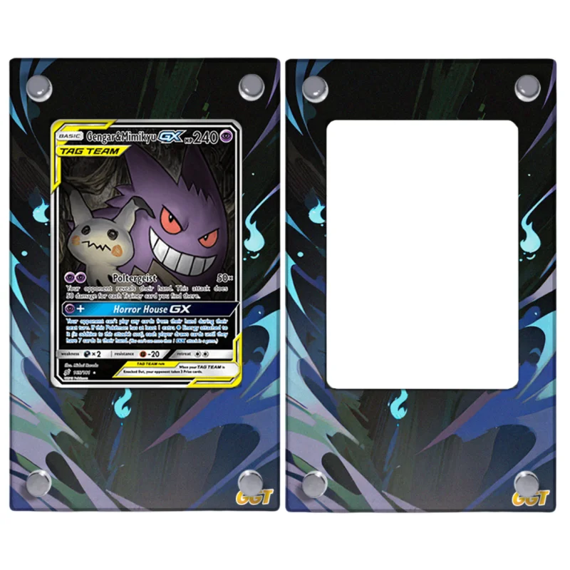 Pokemon PTCG Cards Brick Gengar Mimikyu Anime Game custodia protettiva Self Made Extended Picture acrilico fai da te non Include carte