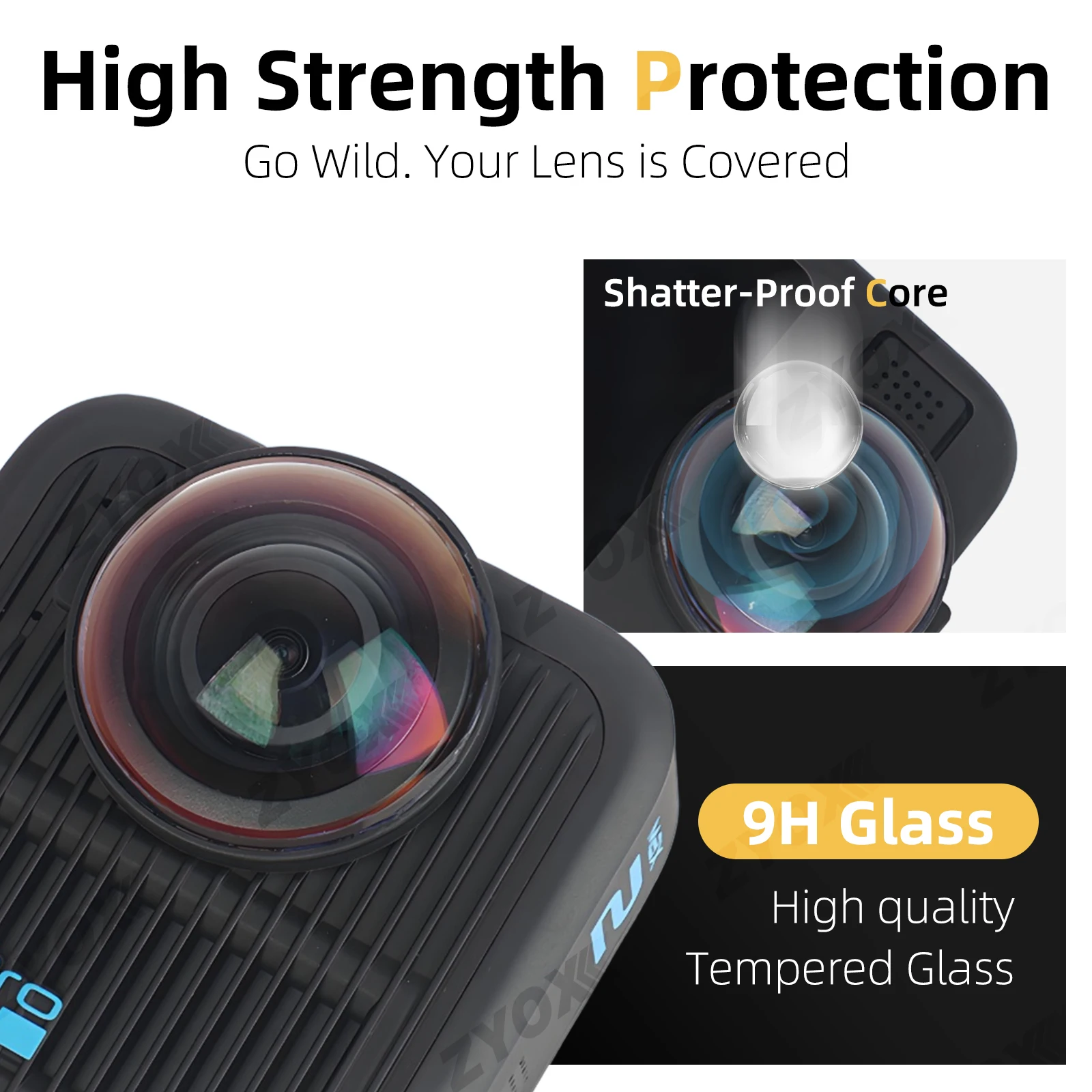 Protetores de lente para GoPro MAX 2, protetor de lente de vidro óptico premium resistente a arranhões, para acessórios de câmera GoPro MAX2